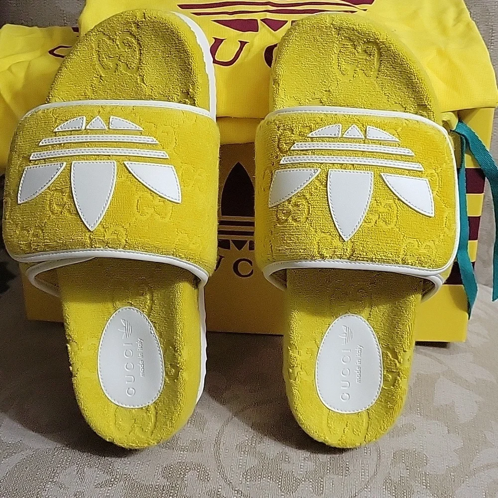 GUCCI ADIDAS COLAB PLATFROM SLIDES SHOES